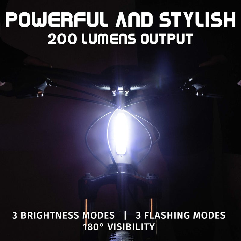 Apace Vision Bike Front Safety Light USB Rechargeable by Apace - Powerful LED Bicycle Headlight to Be Seen w/Bright 200 Lumens Output for Optimum Cycling Visibility - Image 4